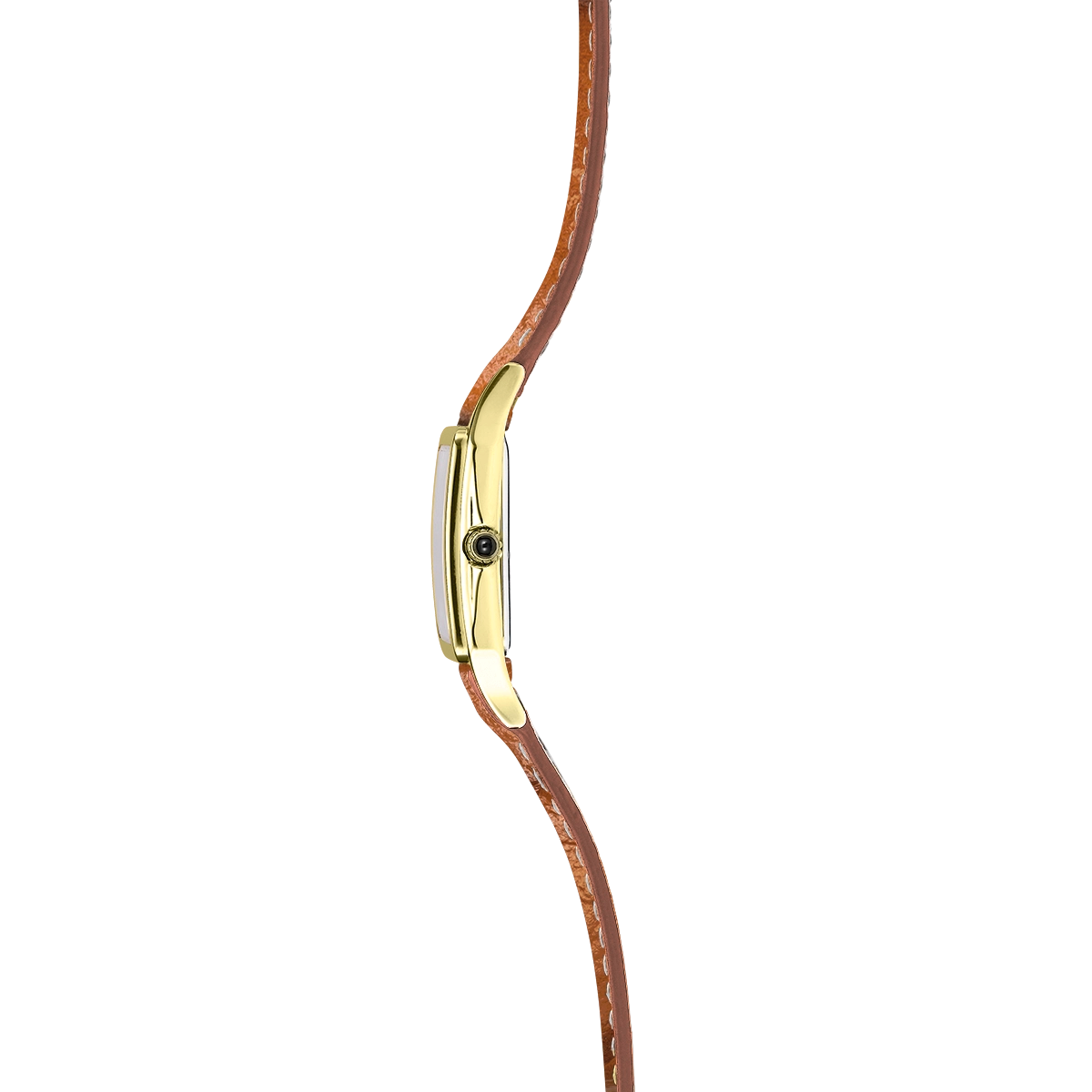 LUNA – QUARTZ – DORÉ & CUIR CAMEL