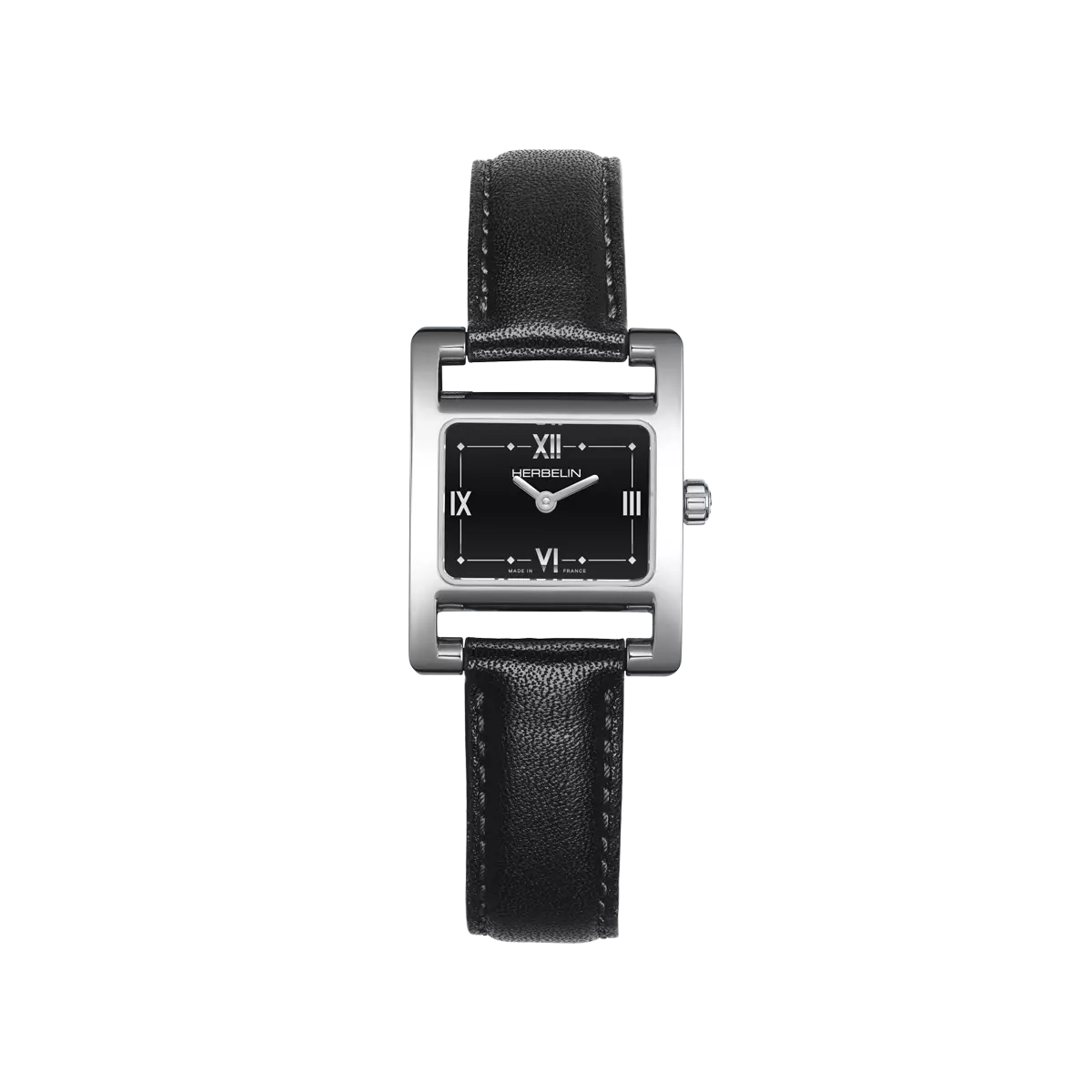 Ve AVENUE – QUARTZ – ACIER & CUIR NOIR