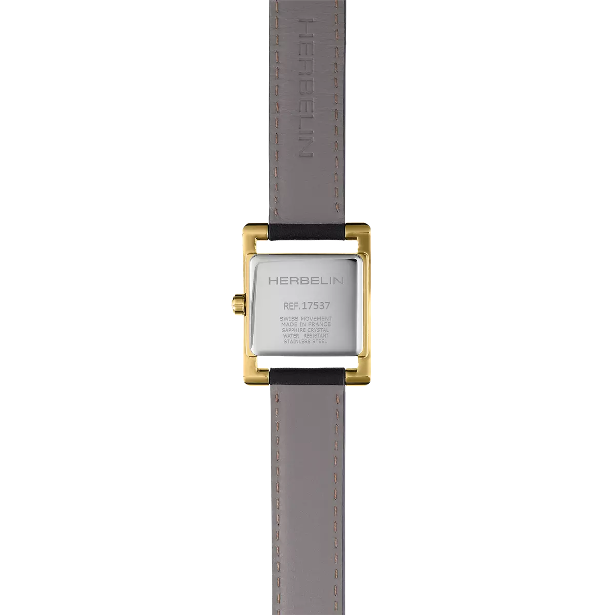 Ve AVENUE – QUARTZ – PVD OR JAUNE & CUIR NOIR