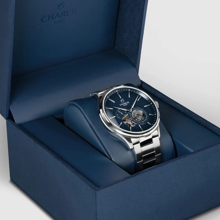 CHARLIE Initial Coeur Ouvert - Bleu