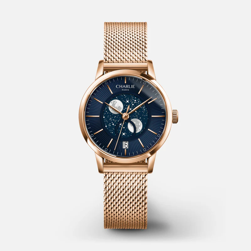 Charlie SULLY Phase de lune Doré rose & bleu