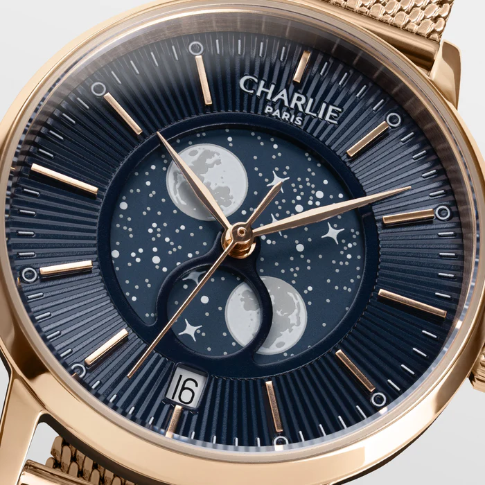 Charlie SULLY Phase de lune Doré rose & bleu