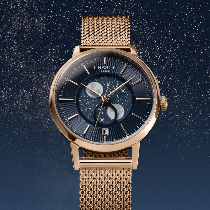 Charlie SULLY Phase de lune Doré rose & bleu