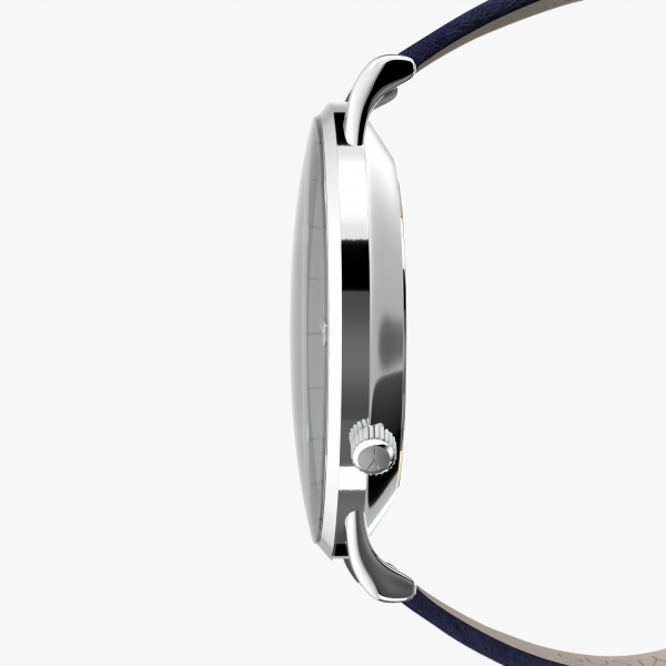 Louis Argent & bleu - Bracelet cuir bleu