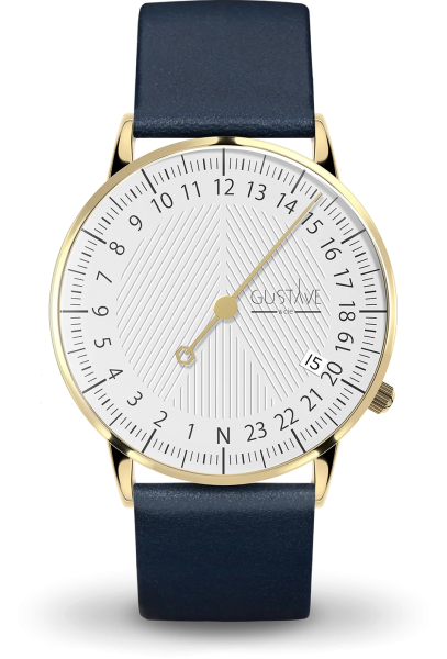 André Or & blanc - Bracelet cuir vert