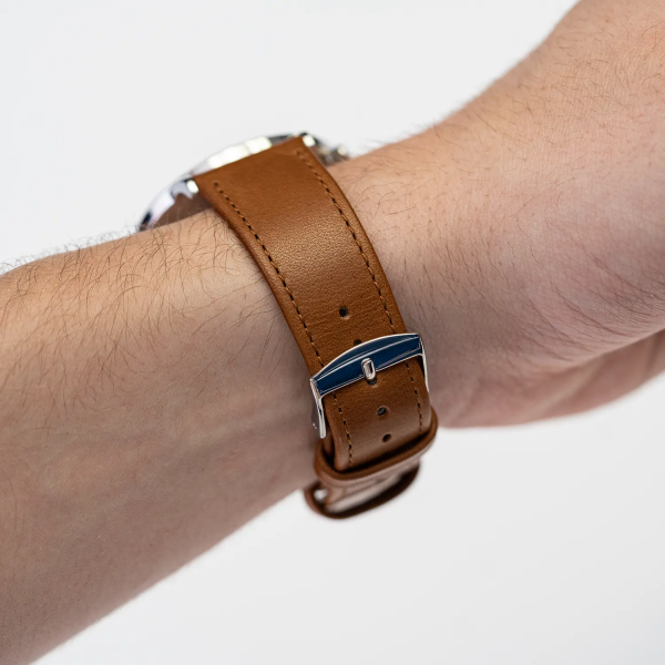 Bracelet cuir marron surpiqûres
