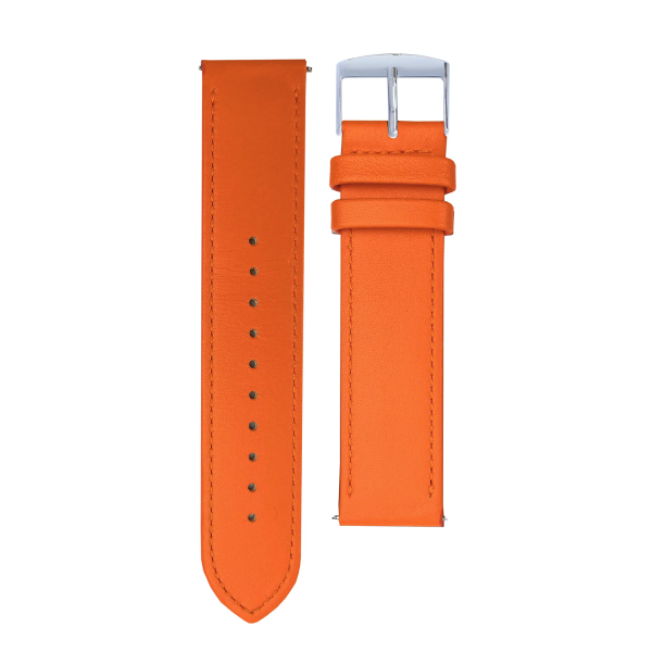 Bracelet cuir orange surpiqûres