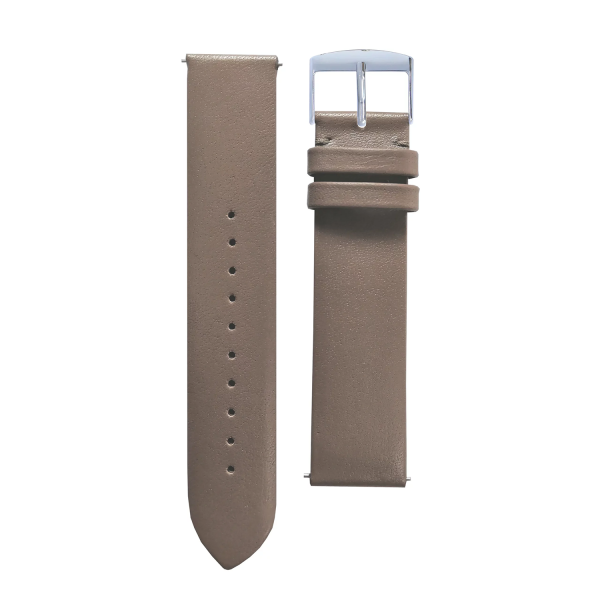 Bracelet cuir beige galet - boucle or rose