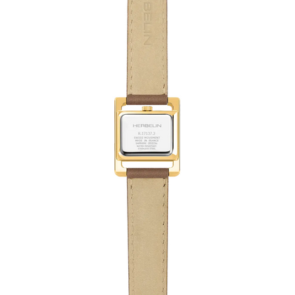 Ve AVENUE – QUARTZ – ACIER & CUIR CAMEL