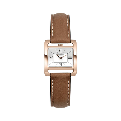 Ve AVENUE – QUARTZ – ACIER & CUIR CAMEL