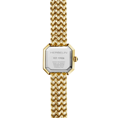 OCTOGÔNE – QUARTZ CARRÉ – DORÉ & NACRE NOIRE