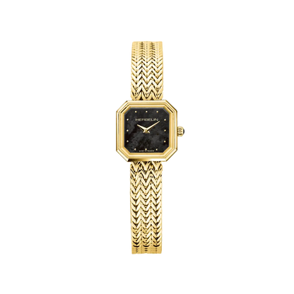 OCTOGÔNE – QUARTZ CARRÉ – DORÉ & NACRE NOIRE