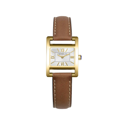 Ve AVENUE – QUARTZ – PVD OR JAUNE, CUIR & INDEX