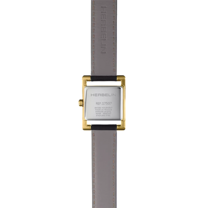 Ve AVENUE – QUARTZ – PVD OR JAUNE & CUIR NOIR