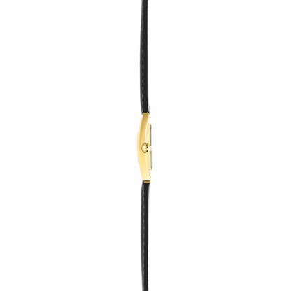 Ve AVENUE – QUARTZ – PVD OR JAUNE & CUIR NOIR