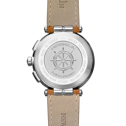 NEWPORT – CHRONOGRAPHE – ACIER & CUIR CAMEL