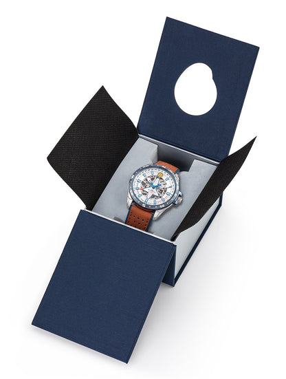 Montre automatique ATHOS 8 Argent / Cuir