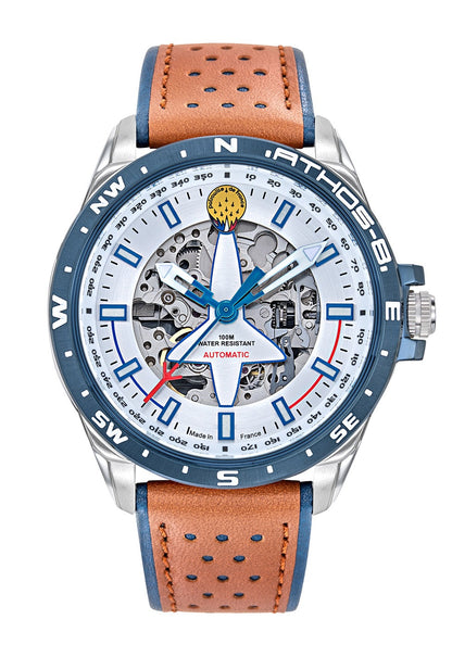 Montre automatique ATHOS 8 Argent / Cuir