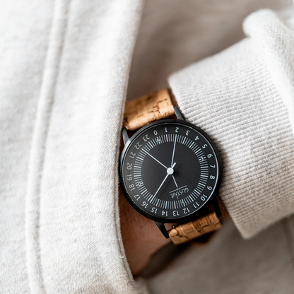 Antoine 24H noire - Bracelet Milanais noir