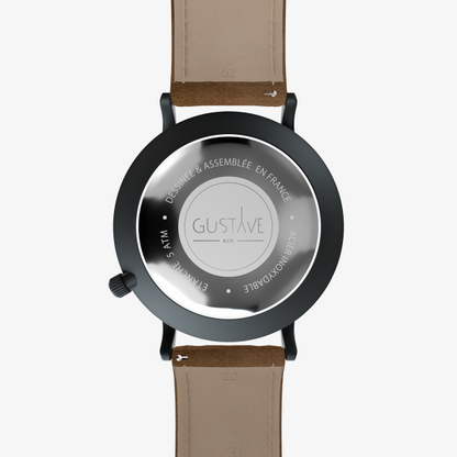 Antoine 24H noire - Bracelet Milanais noir