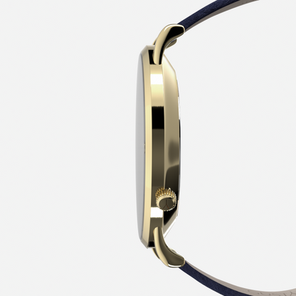 André Or & vert - bracelet cuir marron