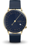 André Or & bleu - Bracelet cuir bleu