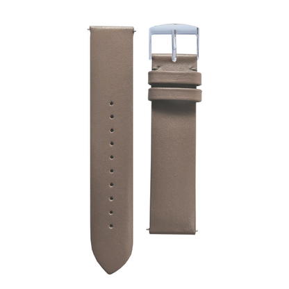 Bracelet cuir beige galet - boucle or rose